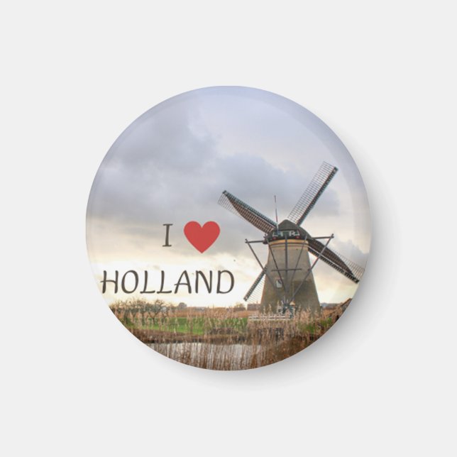 Ich liebe Holland  Windmühlen Fotomagnet Magnet (Framsidan)