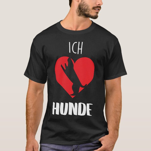Ich Liebe Hunde – Einfach und Klar T Shirt (Framsida)