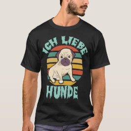 Ich Liebe Hunde – Retro Style T Shirt