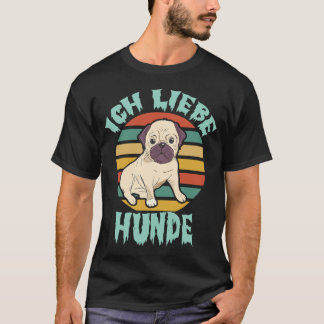 Ich Liebe Hunde – Retro Style T Shirt