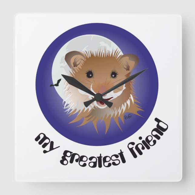 Ich liebe meinen kleinen Hamster Uhr Fyrkantig Klocka (Framsida)