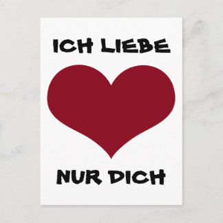 ICH LIEBE NUR DICH - rotes Herz Vykort