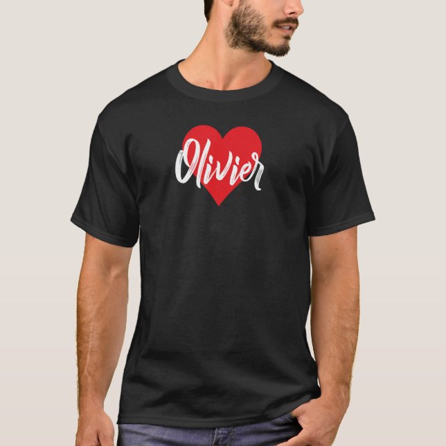 Ich Liebe Olivier Vorname Liebe Herz T Shirt (Framsida)