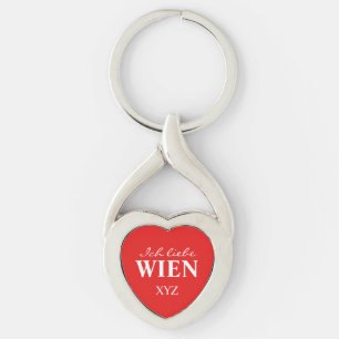 Ich Liebe Wein anpassningsbar monogram nyckelring