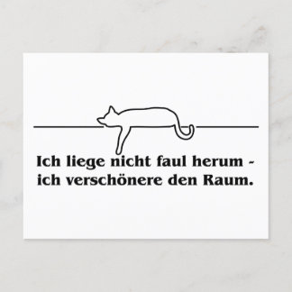 Ich liege nicht faul herum Katzen Humor Spruch Vykort