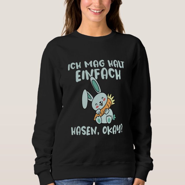 Ich Mag Halt Einfach Rabbit Slogan T Shirt (Framsida)