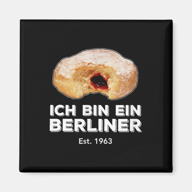 Ich Tunna Ein Berliner Tal Jelly Donut Wall Kall Magnet (Framsidan)