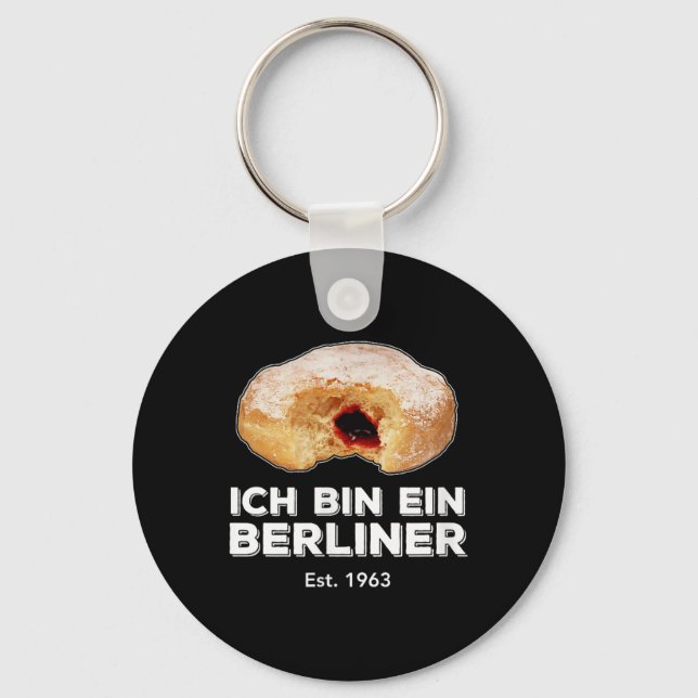 Ich Tunna Ein Berliner Tal Jelly Donut Wall Kall Nyckelring (Framsida)