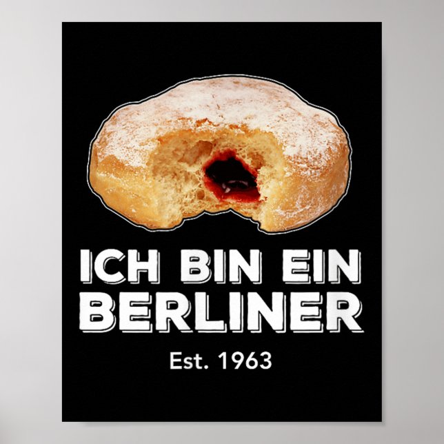 Ich Tunna Ein Berliner Tal Jelly Donut Wall Kall Poster (Framsidan)