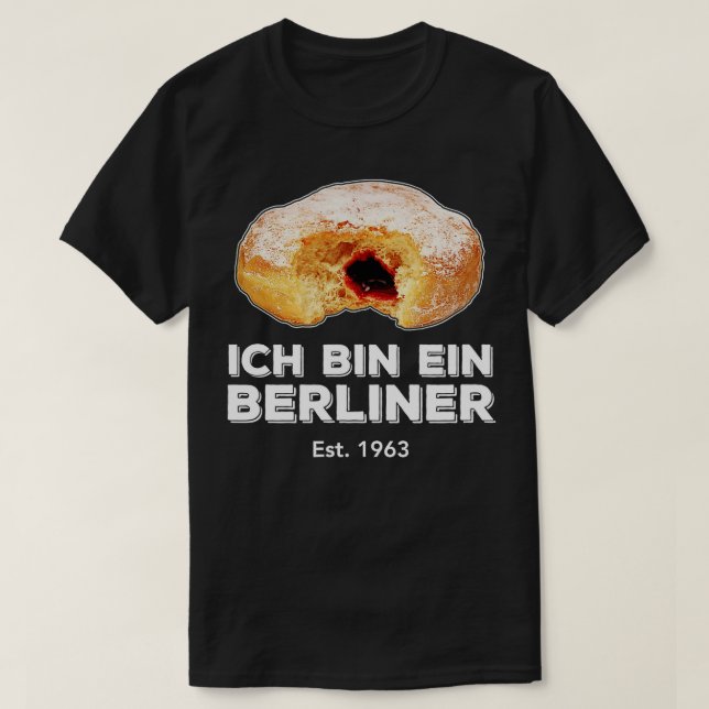 Ich Tunna Ein Berliner Tal Jelly Donut Wall Kall T Shirt (Design framsida)