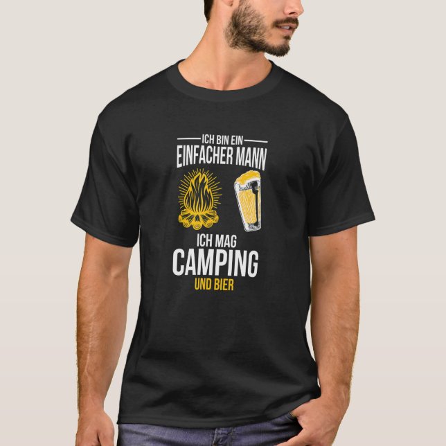 Ich Tunna Ein Einfach Mann Ich Mag Camping und Bie T Shirt (Framsida)