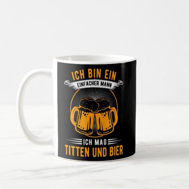 Ich Tunna Ein Einfach Mann Ich Mag Titten & Bier S Kaffemugg (Vänster)
