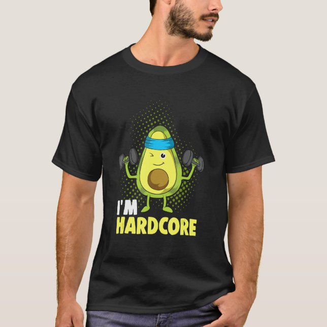 Ich Tunna Hardcore Avocado Fitness Dumbbells T Shirt (Framsida)