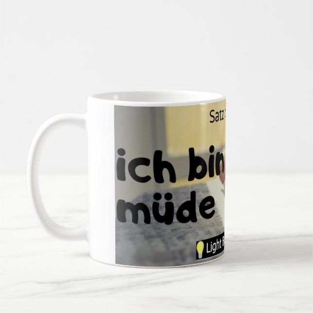 ich tunna müde (tyska) kaffemugg (Vänster)