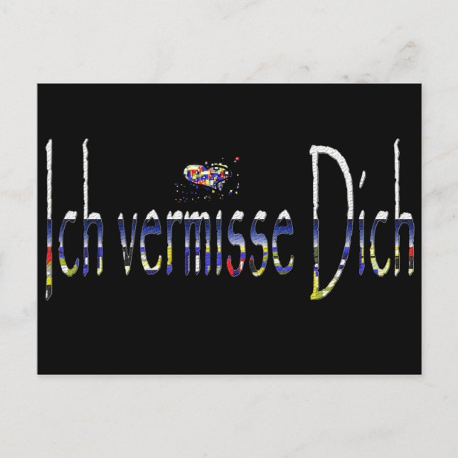 Ich vermisse Dich Vykort (Framsida)