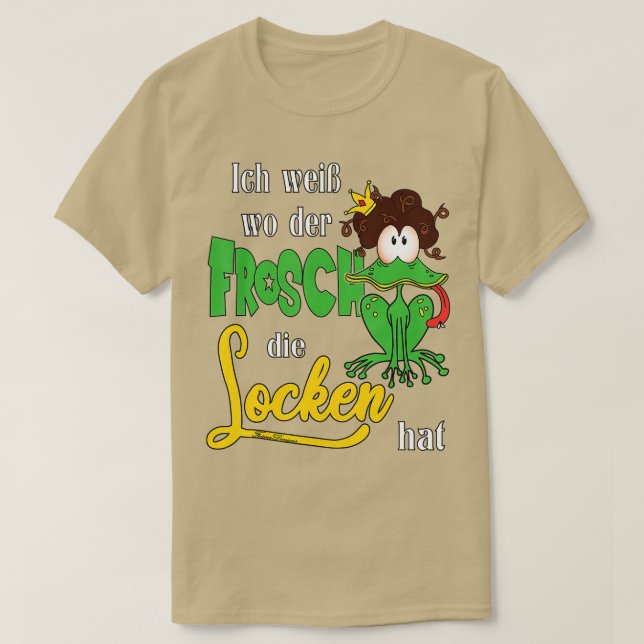 Ich weibwo der Frosch die Locken lustigt djur T Shirt (Design framsida)