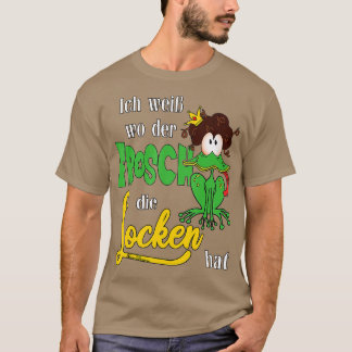 Ich weibwo der Frosch die Locken lustigt djur T Shirt