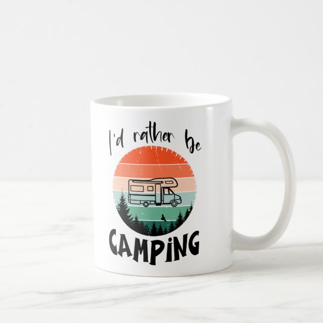 Ich würde lieber campen Wohnmobil – Grafikdesign Kaffemugg (Höger)