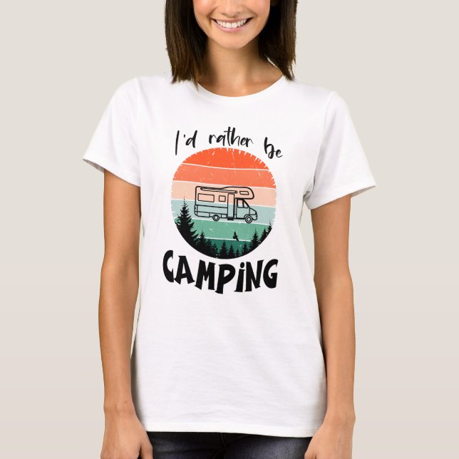 Ich würde lieber campen Wohnmobil Wald T Shirt (Framsida)