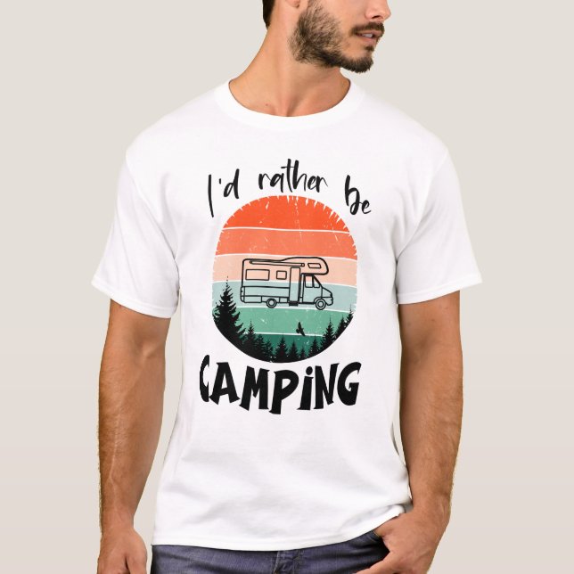 Ich würde lieber campen Wohnmobil Wald T Shirt (Framsida)