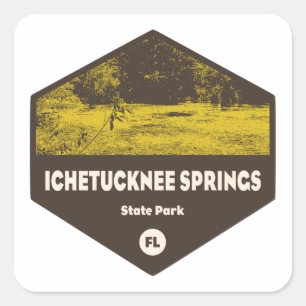 Ichetucknee Vår State Park Florida Fyrkantigt Klistermärke