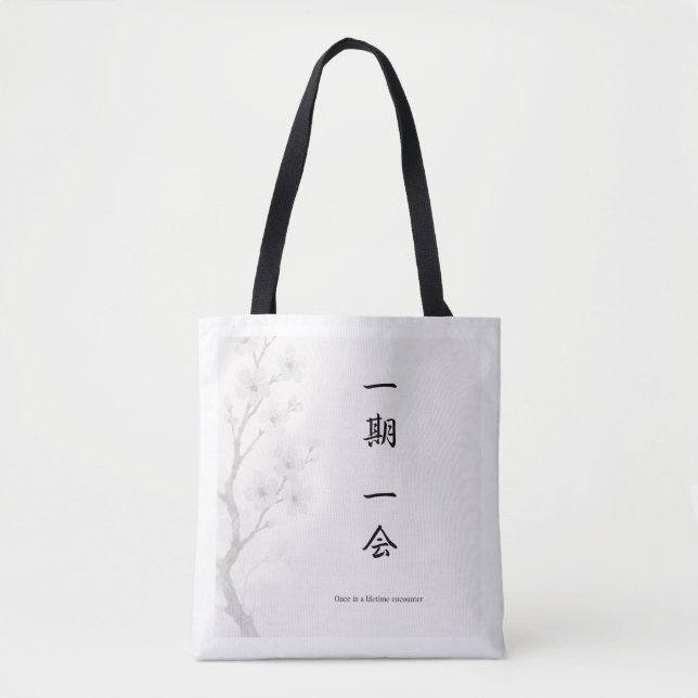 Ichigo Ichie – Japanese Zen Tote Bag | 一期一会 Tygkasse (Framsida)