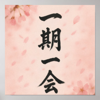 Ichigo Ichie – Sakura Zen Affisch | Japansk Kallig