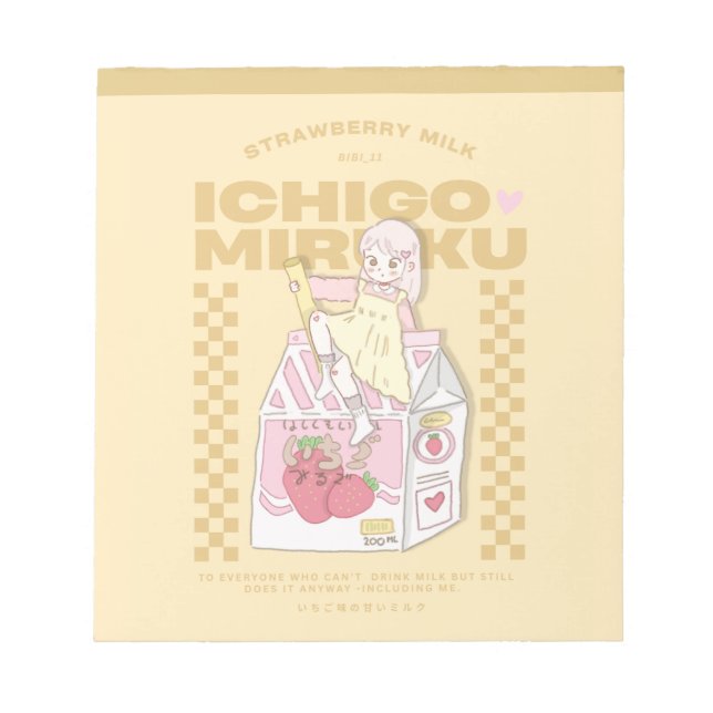 🍓✨Ichigo mjölk ✨🍓 Anteckningsblock (Framsida)