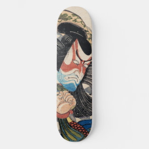 Ichikawa Danjuro kabuki samurai ukiyo-e vintage Mini Skateboard Bräda 18,5 Cm