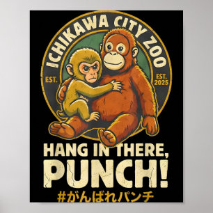 Ichikawa stads zoo häng kvar punch poster