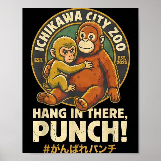 Ichikawa stads zoo häng kvar punch poster (Framsidan)