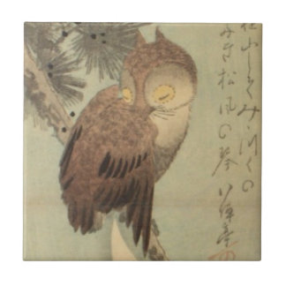 Ichiryusai Hiroshige belägger med tegel Kakelplatta