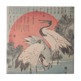 Ichiryusai Hiroshige belägger med tegel Kakelplatta