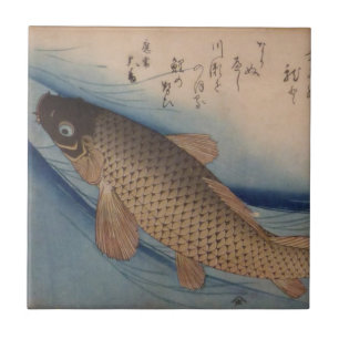 Ichiryusai Hiroshige belägger med tegel Kakelplatta