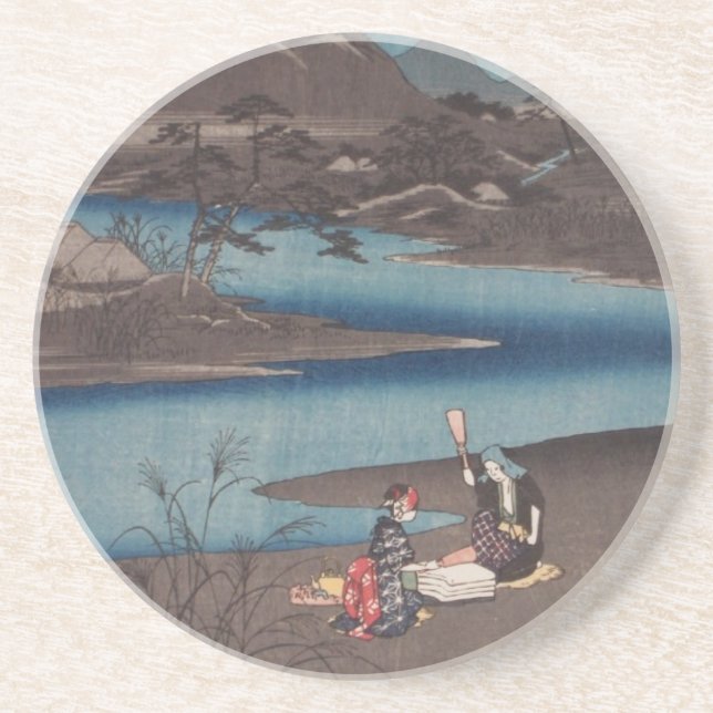 Ichiryusai Hiroshige kustfartyg Underlägg Sandsten (Framsidan)