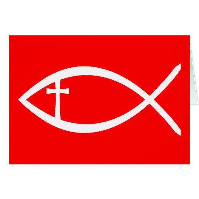 Ichthus Christian Fish Hälsningskort (Framsidan Horizontal)