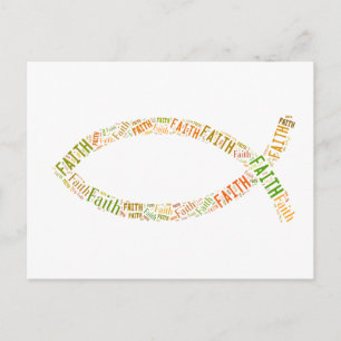 Ichthus - Christian Fish Symbol - Faith Vykort