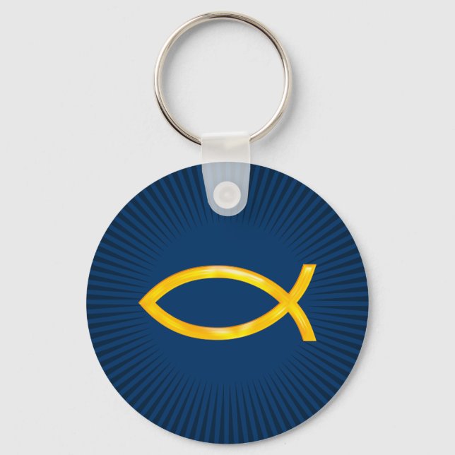 Ichthus - Christian Fish Symbol Nyckelring (Framsida)