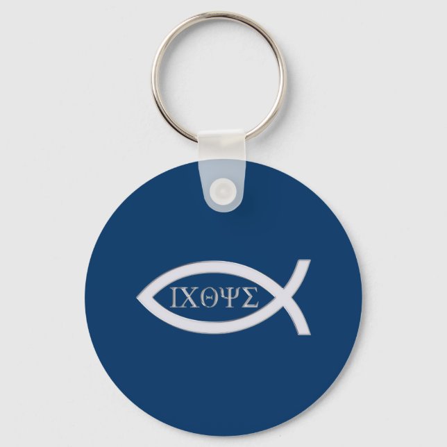 Ichthus - Christian Fish Symbol Nyckelring (Framsida)