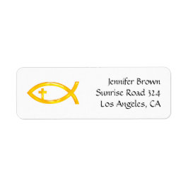 Ichthus | Christian Fish Symbol Returadress Etikett