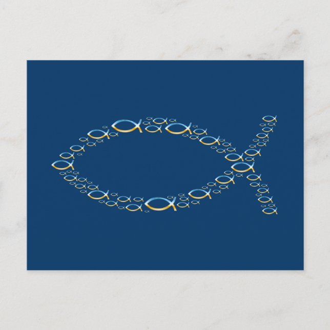 Ichthus - Christian Fish Symbol - Small Fishs Vykort (Framsida)