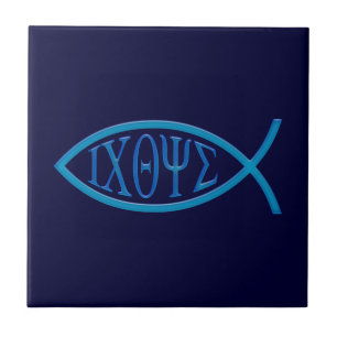 Ichthus - Christian Fish Symbol - Tile Kakelplatta