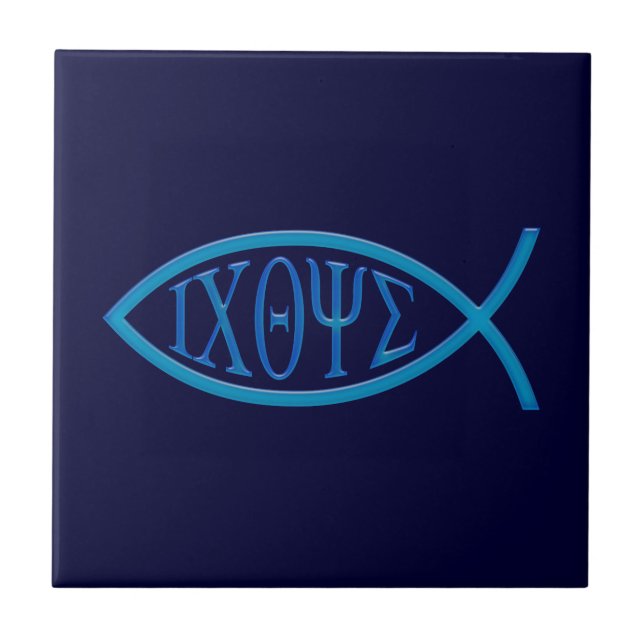 Ichthus - Christian Fish Symbol - Tile Kakelplatta (Framsidan)