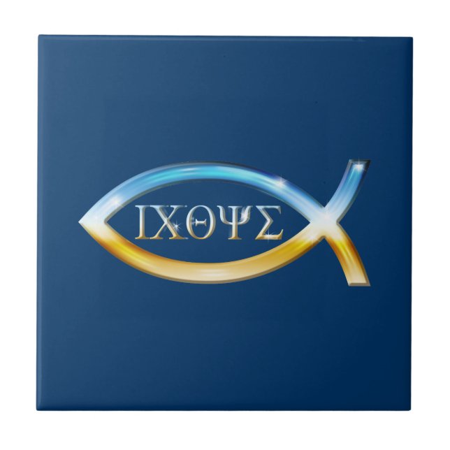 Ichthus - Christian Fish Symbol - Tile Kakelplatta (Framsidan)