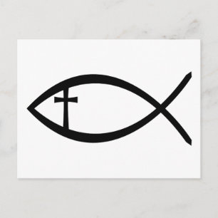 Ichthus Christian Fish Vykort