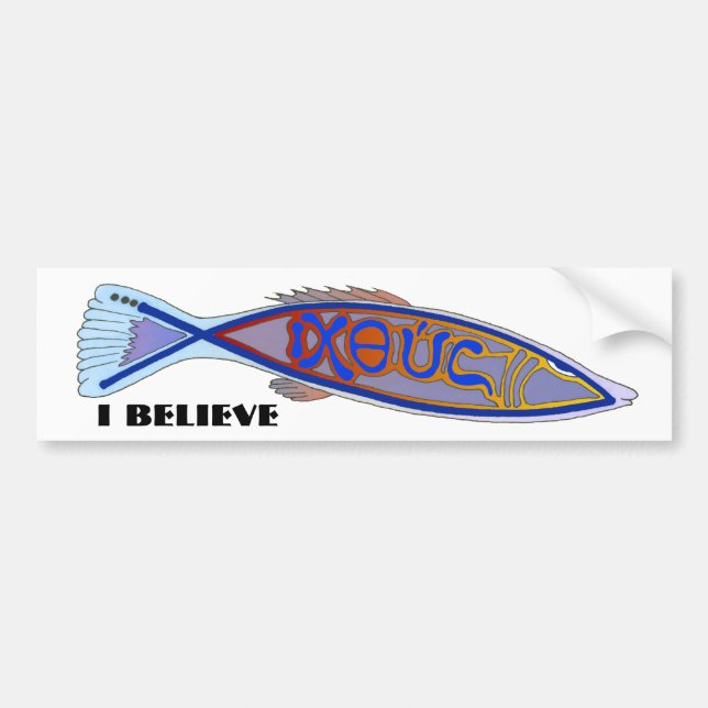 ICHTHUS-fisk: JAG TROR Bildekal (Framsidan)