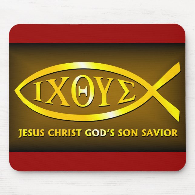 ICHTHUS: Jesus fisksymbol Musmatta (Framsidan)