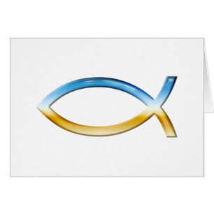 Ichthus - kristen fisksymbolhimmel & malt hälsningskort