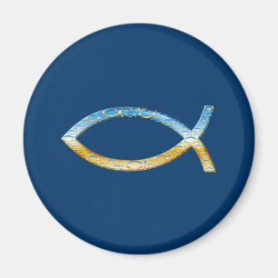 Ichthus - kristen fisksymbolhimmel & malt magnet