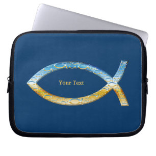 Ichthus - kristet fisksymbol - anpassade laptop sleeve